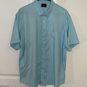 UNTUCKit SS Coral Blue Nylon & Elastane Reg Fit Travel Quick Dry Shirt XL Ricci